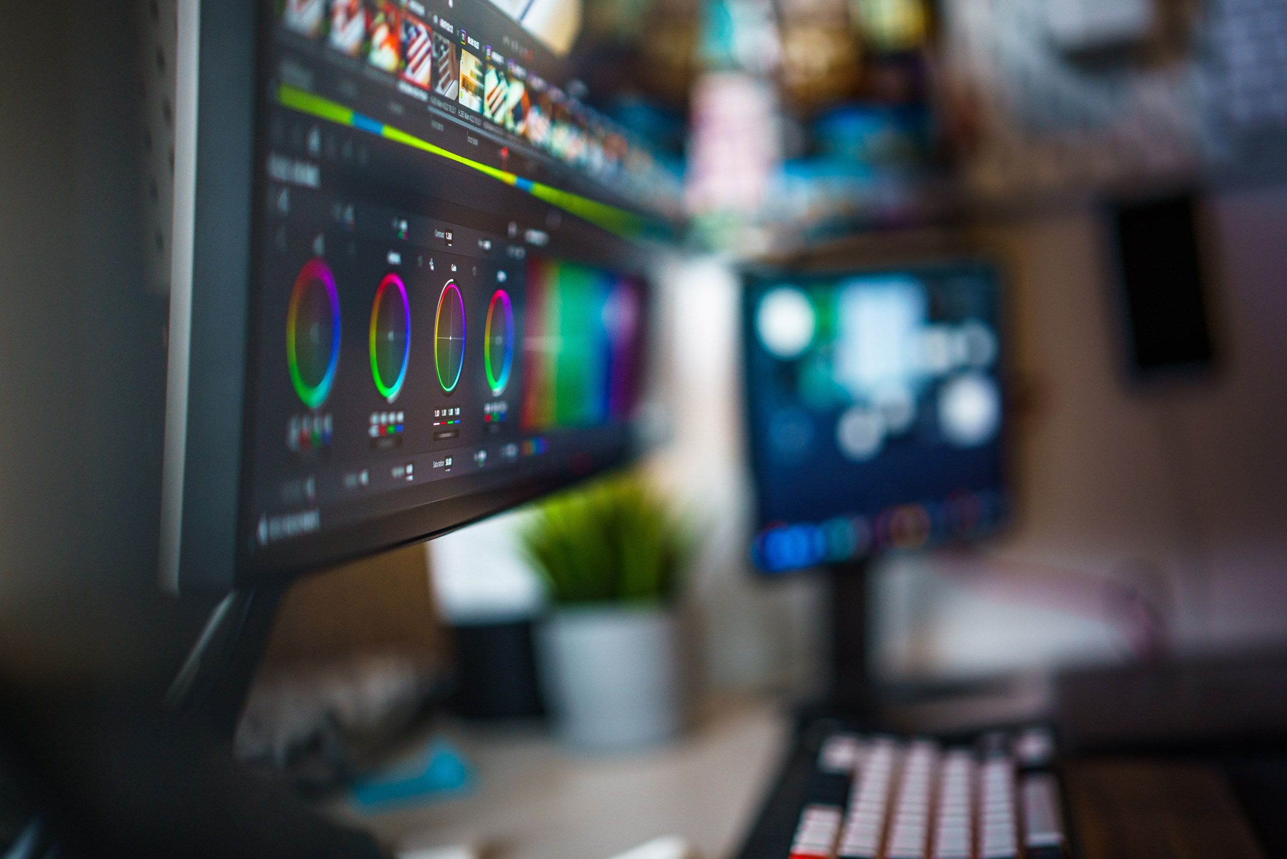 Espace de montage avec étalonnage couleur